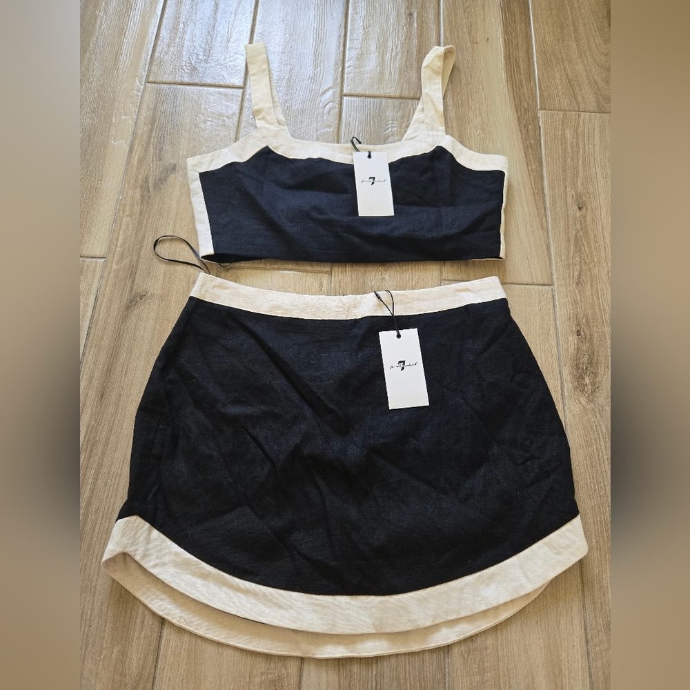 NWT 7 for All Mankind Linen 2-piece Set, L